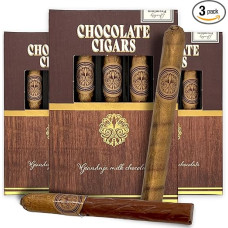 3 Packs Chocolate Cigar Chocolate Cigar Chocolate Gift Gift Birthday Weddings Men's Gift Gianduja Hazelnut Milk Chocolate with Vanilla Flavour