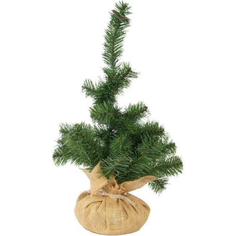 Avilia Small Green Christmas Tree 60cm with Jute Base Sturdy and Sturdy Easy to Assemble and Disassemble and Adaptable to Any Environment Thanks to Its Size - Christmas Decoration