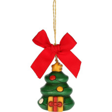 THUN - Weihnachtsschmuck Weihnachtsbaum aus Keramik, klein, 4,4 x 4,1 cm, Höhe 5,4 cm