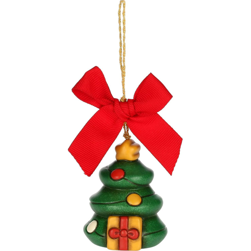 THUN - Weihnachtsschmuck Weihnachtsbaum aus Keramik, klein, 4,4 x 4,1 cm, Höhe 5,4 cm