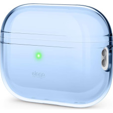 elago Clear Case Compatible with Apple AirPods Pro 2nd Generation Shockproof Gel Adhesive Strip Included Wireless Charging Reduce Yellowing Turquoise Blue