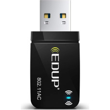 EDUP AC 1300Mbit/s USB WLAN adapteris Dviejų juostų WiFi Stick 2.4G/5GHz USB 3.0 adapteris Belaidžio tinklo imtuvas WiFi Dongle staliniam kompiuteriui / nešiojamajam kompiuteriui Palaiko Windows 11/10/8.1/7/Vista Mac OS X