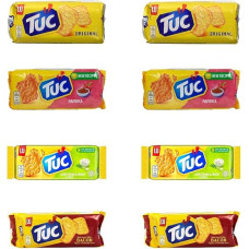 Testpaket TUC Salzgebäck Cracker Classico Paprika, grietinė ir svogūnai su šonine Kekse gesalzen Snack 8x 100g