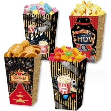 Nenluny Popcorn Boxes for Cinema Popcorn Boxes Dessert Biscuit Trays for Movie Night Birthday Party Favors 24 Pack