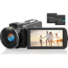 Vaizdo kamera 1080P 36MP IR naktinio matymo vaizdo kamera Skaitmeninis fotoaparatas su 2 baterijomis, 3,0 colių IPS ekranas Vaizdo dienoraščio kamera 30FPS 16X skaitmeninis priartinimas 