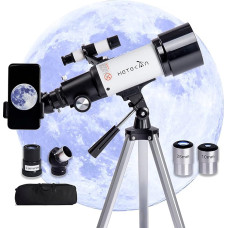 HETEKAN Telescope Astronomy for Adults Children Beginners 70 mm Aperture 400 mm AZ Mount Refractor Telescope with Tripod, Viewfinder and Phone Adapter