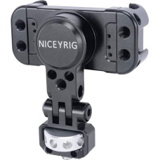 NICEYRIG Pro Phone Holder with 1/4 Mount 360 Degree Rotation and 180 Degree Tilt for DSLR and Mirrorless Cinema Camera, Camcorder Cage Rig - 519
