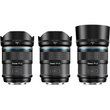 SIRUI Sniper F1.2 automatinio fokusavimo objektyvo rinkinys 23 mm 33 mm 56 mm plačiakampio APS-C fotoaparato objektyvas (AS-3S-XB, X-Mount, juodas)