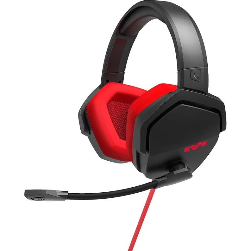 Energy Sistem Gaming Headset ESG 4 Surround 7.1 Red (Over-Ear Headphones, LED Lighting, 7.1 Surround Sound, Ear-Comprehensive Leather Ear Pads) - Red