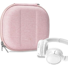 Geekria Nova Headphone Case Compatible with JBL Tune 510BT, Tune 560BT, Tune 660 BTNC, Live 460NC, Live 400BT, E45BT Case, Replacement Hard Case Travel Bag with Cable Storage (Pink)