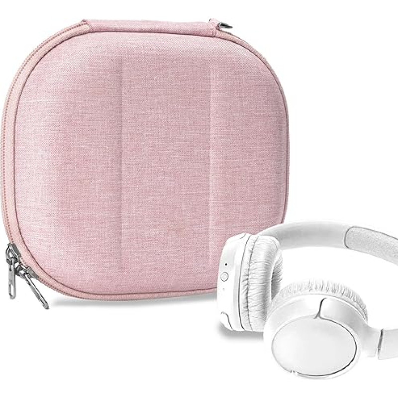 Geekria Nova Headphone Case Compatible with JBL Tune 510BT, Tune 560BT, Tune 660 BTNC, Live 460NC, Live 400BT, E45BT Case, Replacement Hard Case Travel Bag with Cable Storage (Pink)