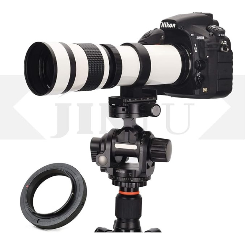 JINTU 420-800 mm f8.3 teleobjektyvas rankinis EF laikiklis, skirtas 