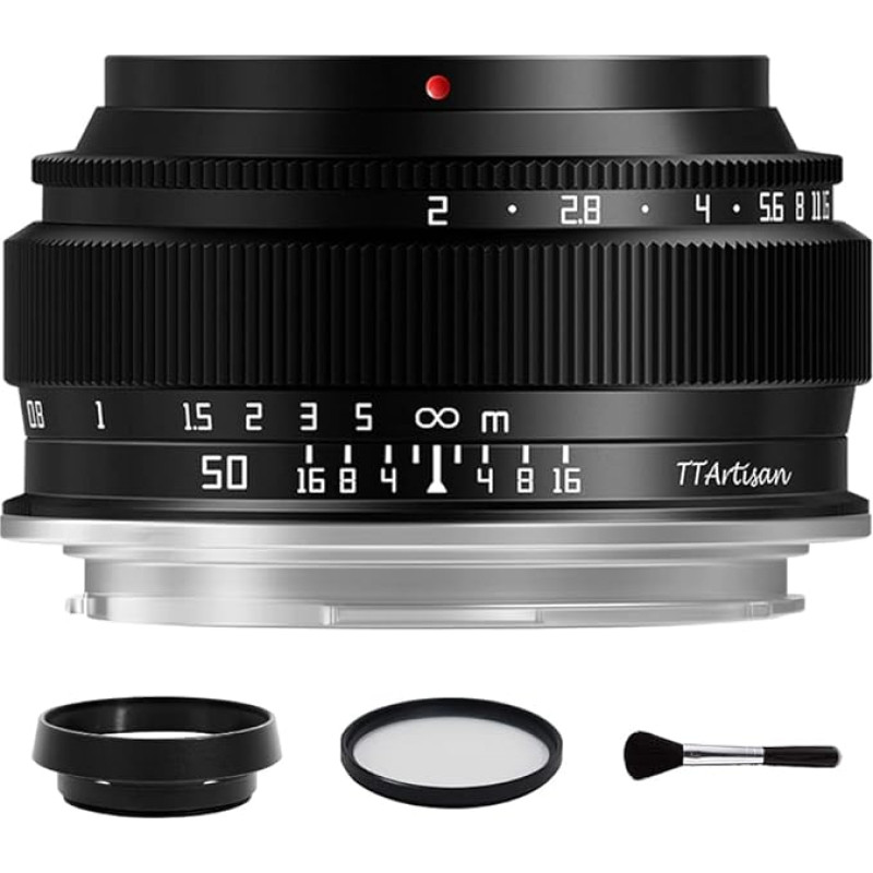 TTArtisan 50 mm F2 viso kadro didelės diafragmos rankinis portretinis objektyvas, skirtas 