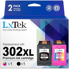 LxTek Remanufactured HP 302 302XL Ink Cartridges for HP DeskJet 1110 2130 2134 3630 3632 3634 Envy 4520 4521 4522 4523 4524 Officejet 3830 3834 4650 4651 4652 4654 (1 Black, 1 Colour)