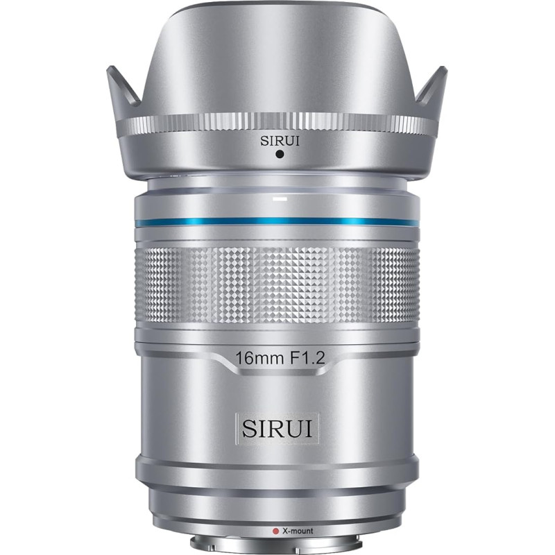 SIRUI Sniper 16 mm automatinio fokusavimo objektyvas, F1,2 plataus kampo APS-C fotoaparato objektyvas, skirtas X-T4, X-T5, X-H1, X-H2/H2S, X-T3, X-T30, X-S10 (X laikiklis, sidabrinis)