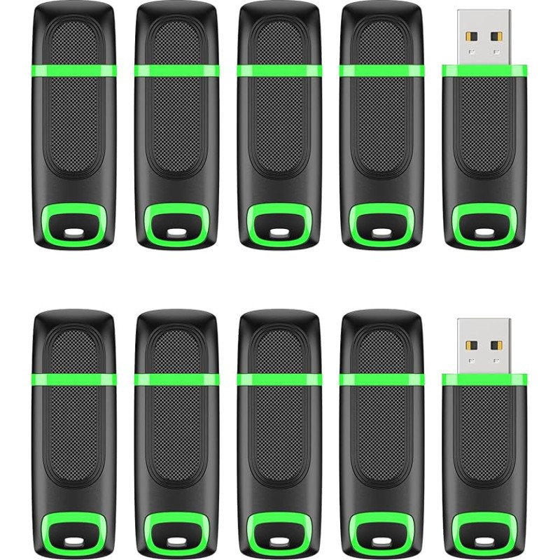 KEXIN USB atmintinė 64 GB Pakuotė iš 10 USB 2.0 atminties kortelių USB atmintinė su LED lemputėmis USB atmintinės Duomenų saugojimo atmintinė Atsarginė kopija
