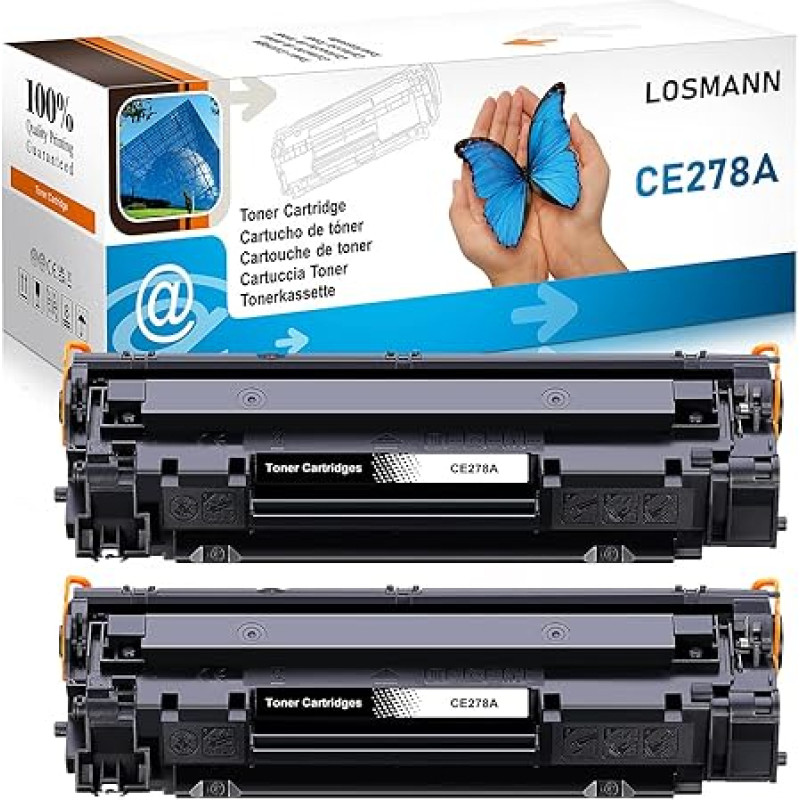 LOSMANN 2 x toneris suderinamas su HP CE278A 78A, skirtas HP Laserjet Pro M1530 MFP, M1536 DNF MFP, M1537 DNF MFP, M1538 DNF MFP, M1539 DNF MFP, P1560, P1566, P1600, P1606 DN, P1606 DN, P1606 DN, P1606 DN, P1606 DN,