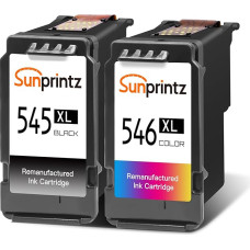 SUNPRINTZ PG-545XL CL-546XL Black Colour Ink Cartridges for Canon Printer Cartridges 545 546 XL Multipack, for Pixma TS3351 TS3451 TS3450 TS3350 MX495 TR4551 TR4550 TS3150 Printers (1 Black, 1 Colour)