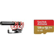 RØDE VideoMic NTG Premium USB/Camera Microphone & SanDisk Extreme microSDXC UHS-I Memory Card 128GB + Adapter