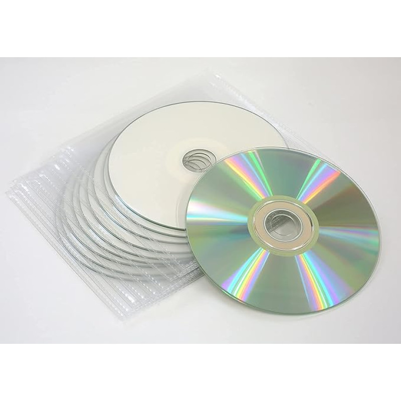 5 x Ritek Professional White Inkjet CD-R Discs with 52 Write Speed in Dragon Trading Plastic Flap Sleeves