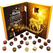 Hallingers Sternennacht Advent Calendar Chocolates Gift Handmade without Alcohol from Fine Cocoa Chocolate (Box) - Advent Calendar Novelties & Advent Calendar Filling | Congratulations Hanukkah