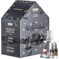 Schnaps- und Likör Adventskalender 2024 von Dolomiti - Geschenk-Idee für Genießer. Gin, Rum, Wodka und Wermut, Edelbrände, Schnäpse und Liköre. Schnaps Adventkalender