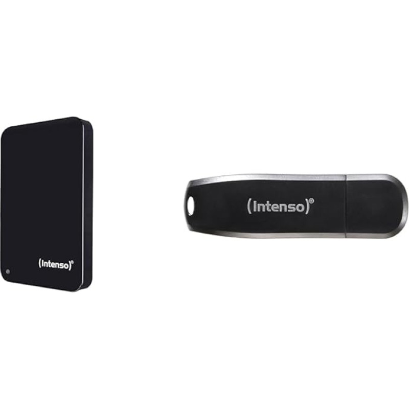 Intenso 6023560 1TB Memory Drive USB 3.0 2.5 Inch External Hard Drive, Mechanical Hard Drive & Speed Line, 16 GB Memory Stick, USB Stick 3.2 Gen 1x1, Black
