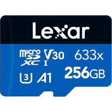 Lexar 633 x 256 GB Micro SD Card, microSDXC UHS-I Card + SD Adapter, Up to 100 MB/s Read, Memory Card Micro SD with A1, C10, U3, V30, for Mobile Phone/Tablet/Surveillance Camera (LMS0633256G-BNAAA)
