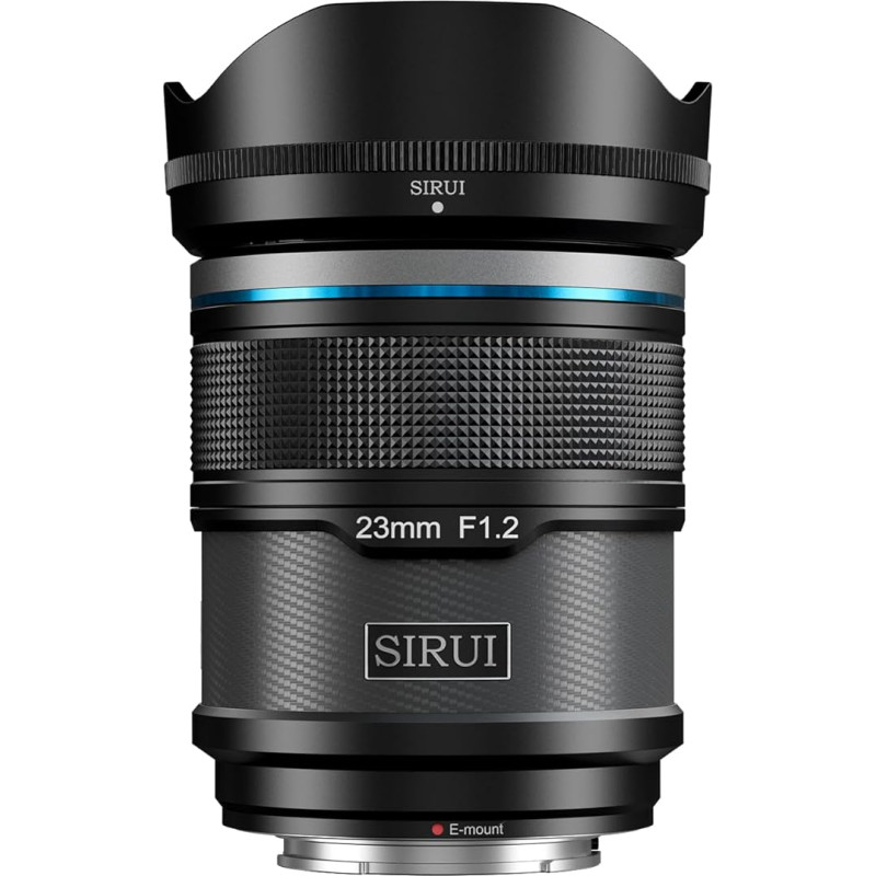 SIRUI Sniper 23 mm automatinio fokusavimo objektyvas, F1.2 plataus kampo APS-C fotoaparato objektyvas, skirtas A5 A6 A6 A7 FX A9 ZV-E serijos fotoaparatams (E-Mount, juodas)