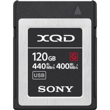 Sony 120GB (128GB pre format) 5x TOUGH XQD Flash Memory Card - High Speed G Series (Read 440MB/s and Write 400MB/s) - QDG120F