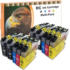 D&C 10 spausdintuvų kasečių rinkinys, suderinamas su Brother LC-127BK LC-125C LC-125M LC-125Y XL, skirtas Brother DCP-J4110DW MFC-J4410DW MFC-J4510DW MFC-J4610DW MFC-J4710DW MFC-J6520DW MFC-J6720DW MFC-J6920DW