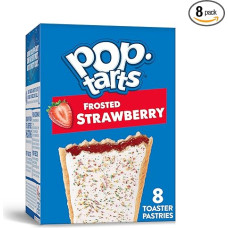 Kimbonni Toaster Pastries, Breakfast Foods, Kids Snacks, Frosted Strawberry, 13.5 oz Box (8 Pop Tarts)
