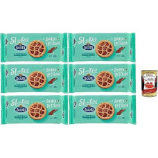 Riso Scotti Si con Riso, Crostatina Cacao, Cake Biscuits with Lactose-free Chocolate Cream, Ideal for Breakfast, No Palm Oil, No Milk Proteins, 6 x 144 g + Italian Gourmet Polpa 400 g