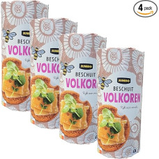 Jumbo beschuit Volkoren Holland Rusks Whole Grain Economy Pack 4 x 125 g (Total Quantity 52 Pieces)