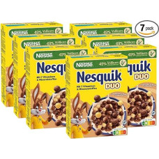 Nestle Nestle Nesquik Duo Cereals Brown and White Chocolate Cereals with Whole Grain Pack of 7 (7 x 325 g)