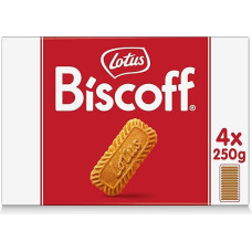 Lotus Biscoff | Original Caramelized Biscuit Cookies | Unique Crispy Taste | Vegan | No Artificial Flavours or Colourants | 4 x 250g | 1 kg