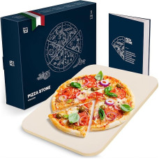 Blumtal Pizzastein für Backofen 38x30 cm - Pizzastein Grill aus Cordierit-Stein bis 900 C° - Pizzastein eckig - Pizza Stein für den Grill - Pizzastein Gasgrill - Pizza Stone - massiver Backstein Brot