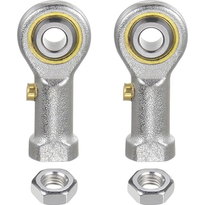 sourcing map PHS5 M5 Bushings Rod End Bearing M5 x 0.8 Right-Handed Thread Self-Lubricating Joint Rod Ends Including Lock Nut Pack of 2