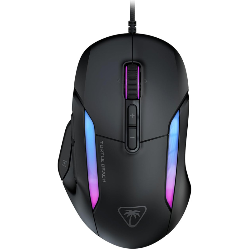 Turtle Beach Kone II Ergonomic RGB Gaming Mouse, 26K DPI Optical Sensor, Optical Switch with 100M Click Lifespan, 23 Programmable Functions, 4D Scroll Wheel, Black