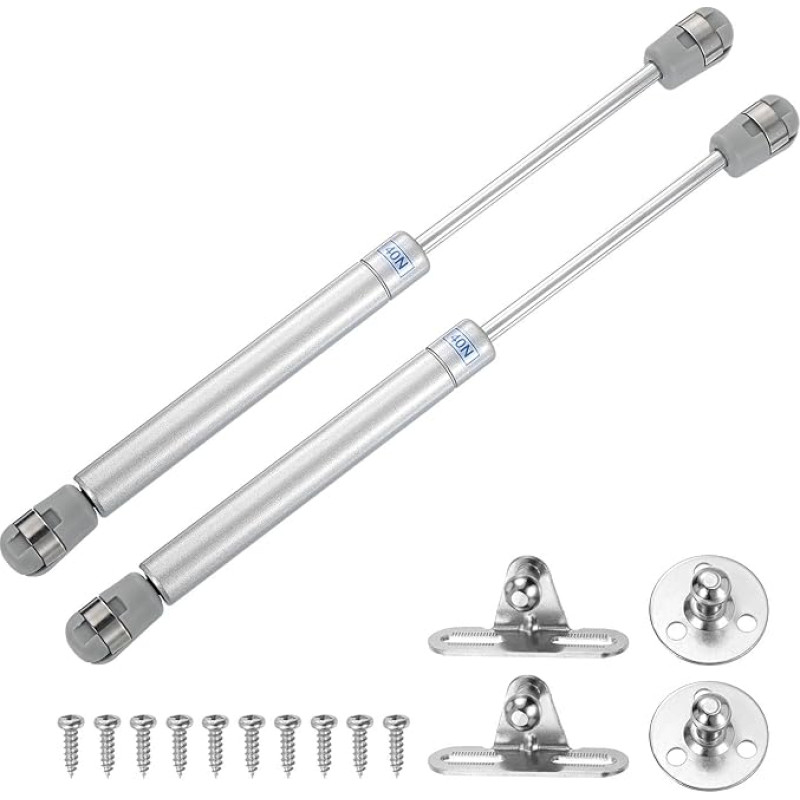 sourcing map 25,4 cm 40 N/4,1 kg Gasdruckfeder für Wohnmobil, Bettboden, Lukentür, TV-Schrank, Kastendeckel (Silber, 2 Stück)