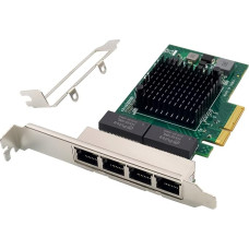 PCIe Gigabit Ethernet Server Adapter Quad Port NetXtreme® BCM5719 Chipset PCI Express 1000m Network LAN Card for Windows Server, Linux, Ubuntu, VMware (BCM5719-4P)