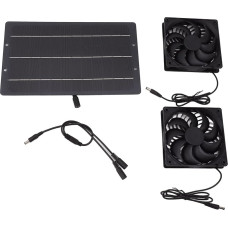 Gigicial Solar-Doppelventilator-Set Für Zu- Oder Abluft, 10 W Solarbetriebener Ventilator Für Hühnerstall, Wasserdichter Solar-Abluftventilator Für Schuppen