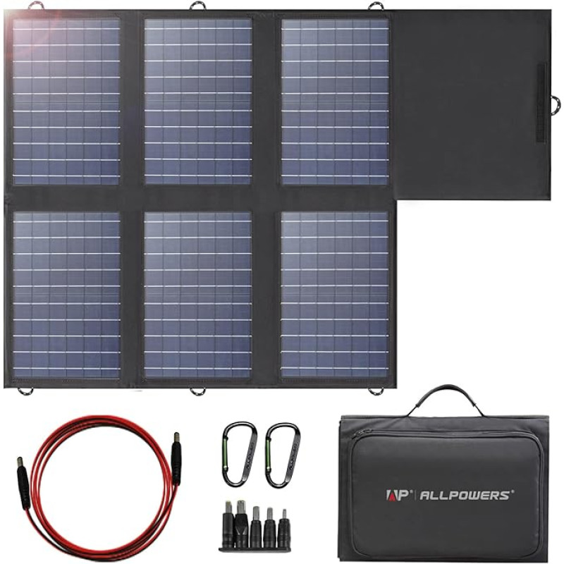 ALLPOWERS 100 W 18 V 12 V Solar Panel Flexible Solar Charger Monocrystalline Solar Cell Outdoor Waterproof with Charging Cable for Motorhome, Car, Boat 12 V Batteries