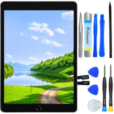 MP+ Ersatzdisplay für iPad 5. Generation, 9,7 Zoll 2017 (Modelle: A1822, A1823), Touchscreen-Glasscheibe mit Reparaturwerkzeug-Set, vorinstallierter Klebstoff