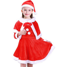 Tyidalin Kalėdų moteris suknelė mergaitės vaikai Kalėdų Senelis kostiumas rinkinys Kūdikių Kalėdos su kepure Cosplay šalis