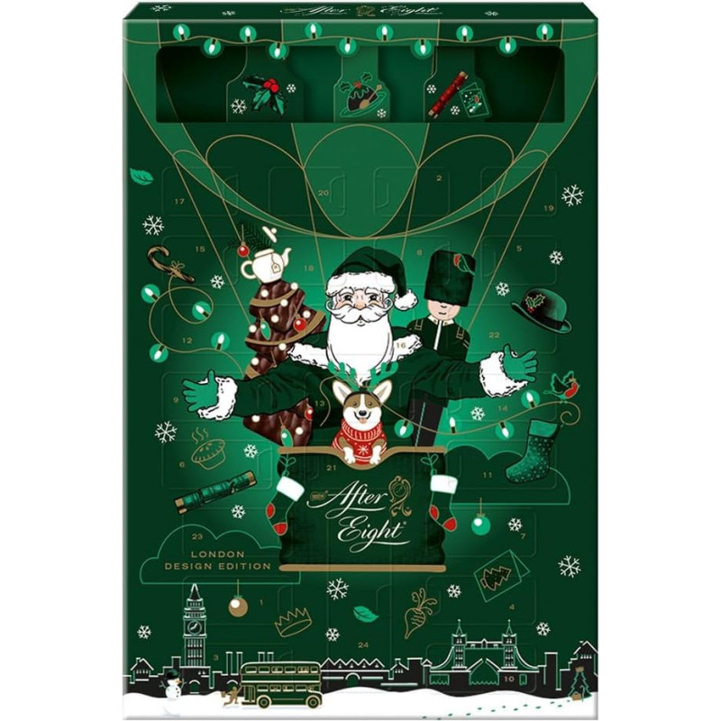 AFTER EIGHT Advento kalendorius 2024 figūrėlės iš tamsaus šokolado su mėtomis 199 g