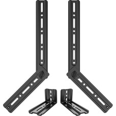 USX MOUNT Soundbar Bracket for Mounting Above or Under TV, Removable Long Extension Plates and L-shaped Holder, Universal Soundbar Holder for Soundbar up to 7 kg, XAS009