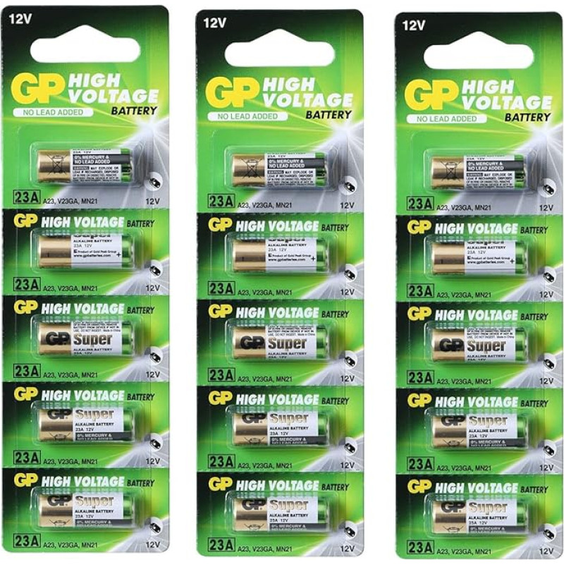 15 pakuočių x GP Alkaline 23AE 12V