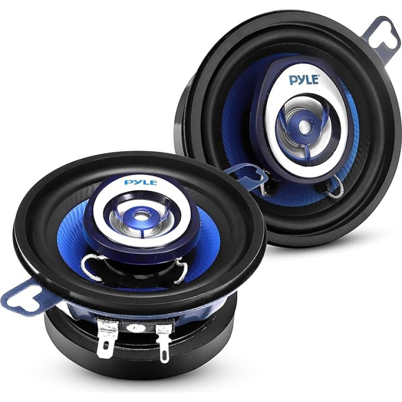 Pyle 120 W Car Speaker 8.8 cm (3.5 Inches) - 2-Way Speaker Coaxial System, 4 Ohm Impedance, 1 Inch Neodymium Tweeter, 4 cm (1.61 Inch) Installation Depth, KSV Coil, Poly Injection Membrane - Built-in