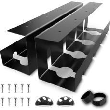 Cable duct desk for order in the workplace, no drilling required cable management, table cable management through cable duct (2 pieces)